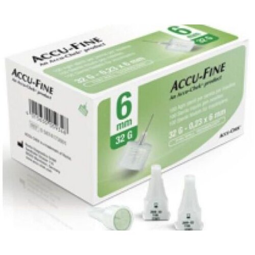 Ago per penna da insulina accu-fine pen needle accu-chek gauge 32 x 6mm 100 pezzi