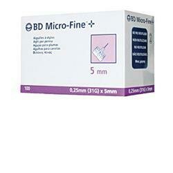 Ago per penna da insulina bd microfine 31 gauge 5 mm 100 pezzi