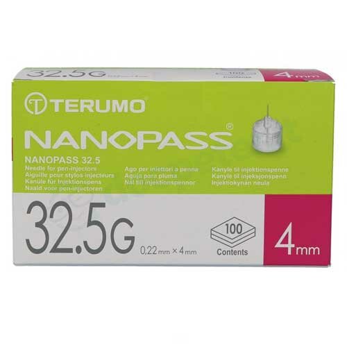 Ago per penna da insulina nanopass 32,5 gauge lunghezza 4 mm100 pezzi