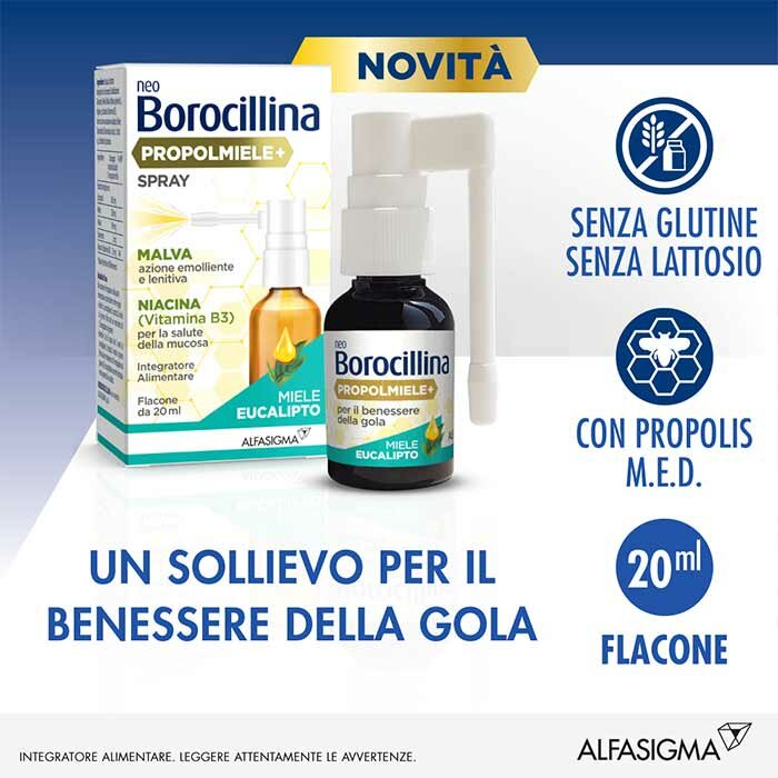 Alfasigma NeoBorocillina Propolmiele+ Benessere Gola Spray 20ml