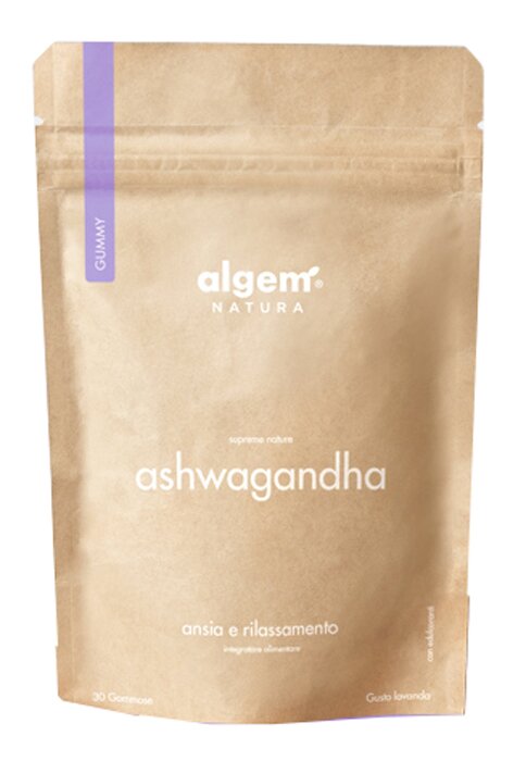 Algem supreme nature ashwagandha ansia e rilassamento 30 gommose gusto lavanda
