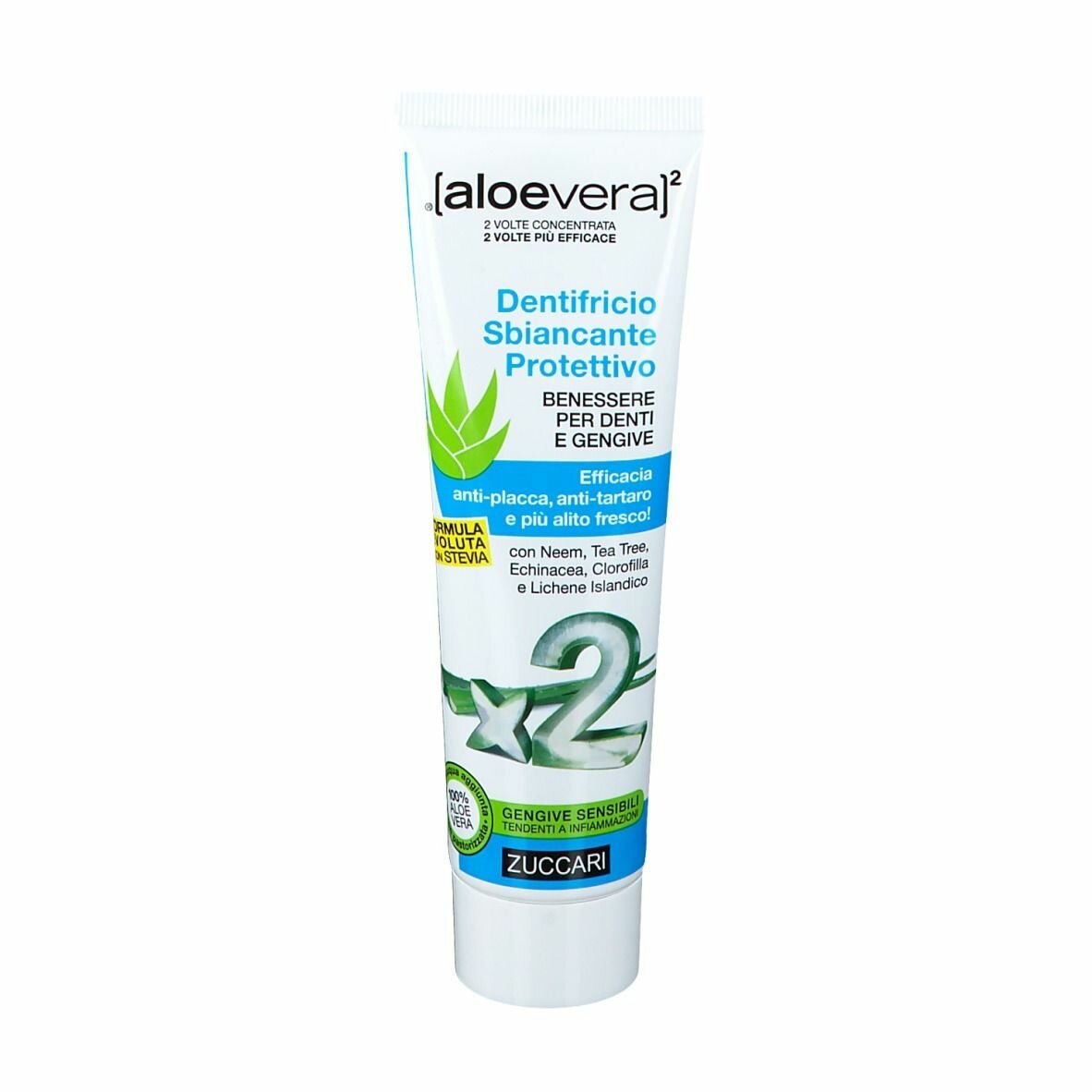 [Aloevera]2 Dentifricio Sbiancante Protettivo con Stevia 100 ml