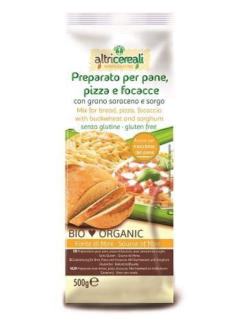 Altri cereali preparato per pane pizza e focacce con grano saraceno e sorgo 500 g senza uova