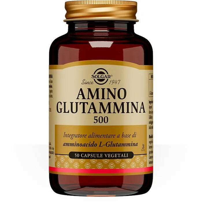 Amino Glutammina 500 Solgar Integratore Memoria 50 Capsule Vegetali