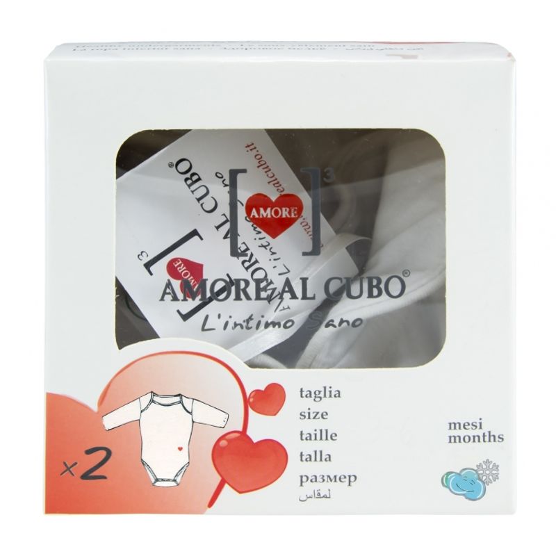 Amorealcubo body mlu 9/12m 2 pezzi