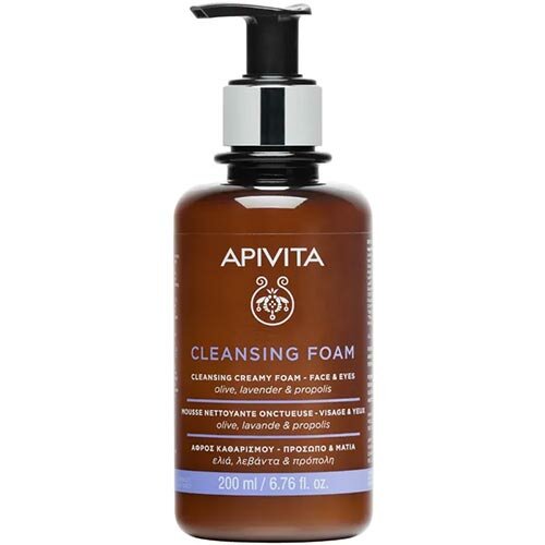 Apivita Cleans Foam Mousse Detergente Cremosa Viso e Occhi 200 ml