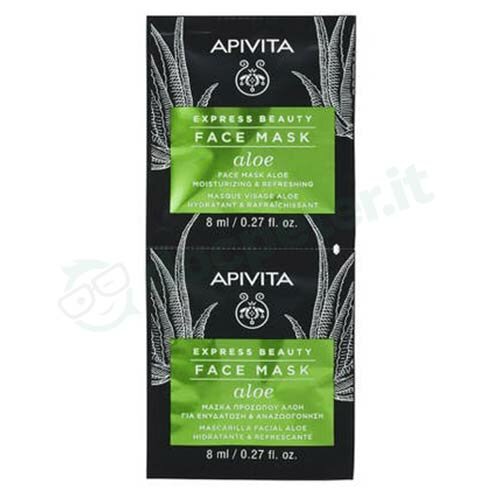 Apivita Express Beauty Aloe Maschera Viso Idratante e Rinfrescante 2x8 ml