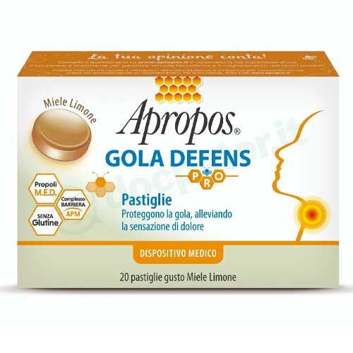 Apropos Gola DefensPro Mal di Gola 20 pastiglie Miele Limone