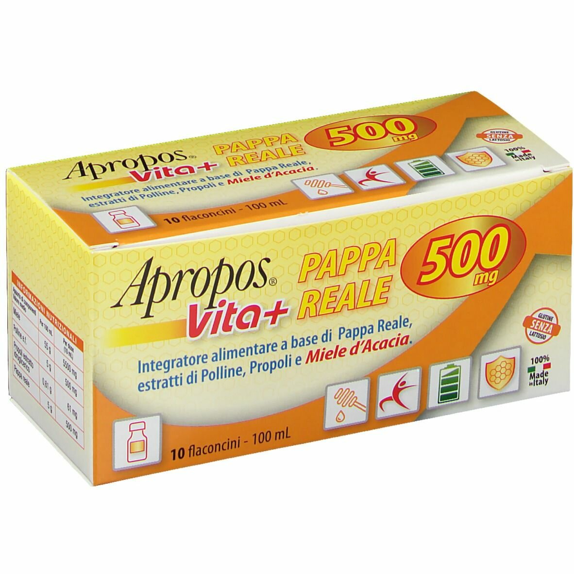 Apropos vita+ pappa reale 500 mg 10 flaconcini 10 ml