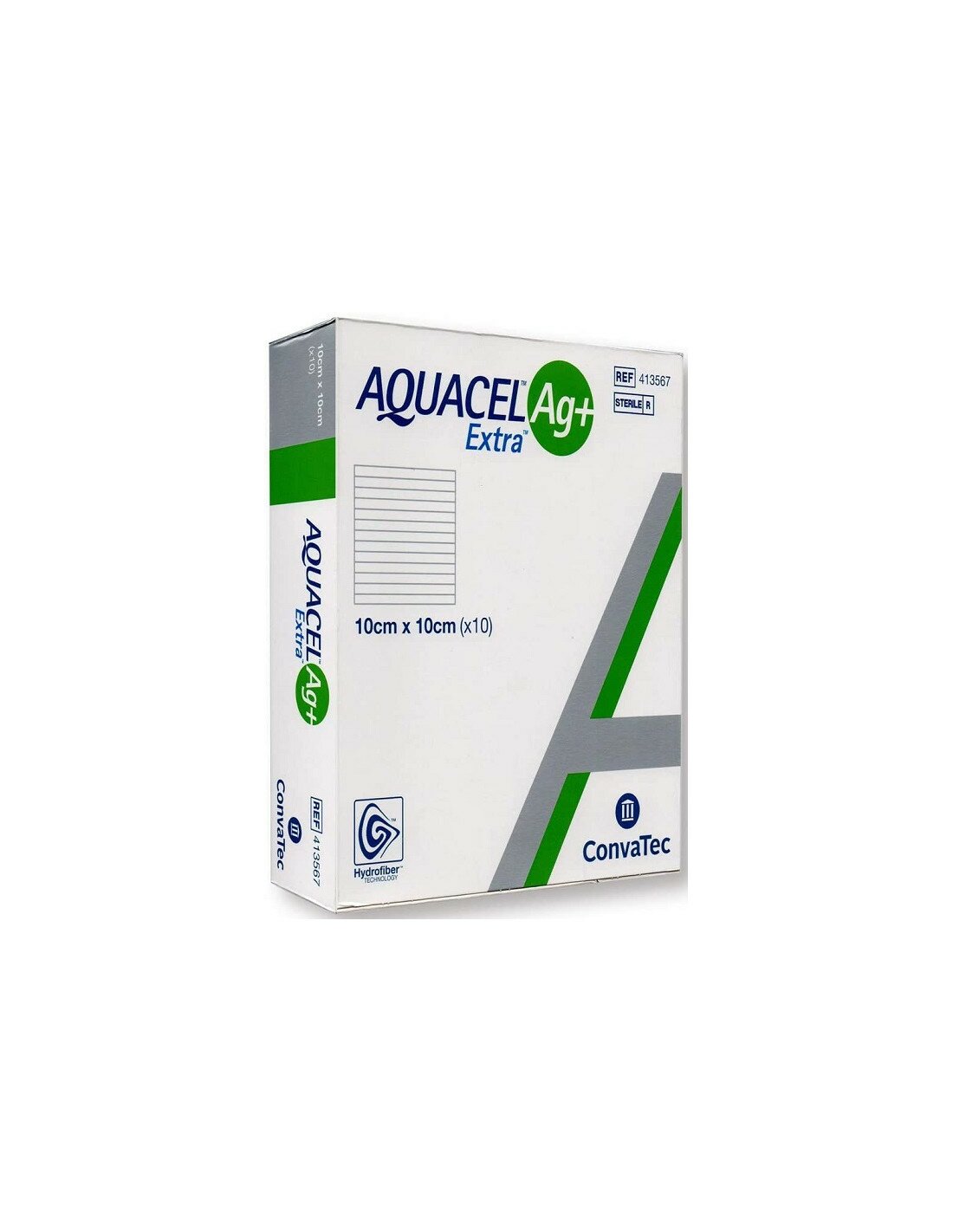 Aquacel™ Ag + EXTRA™ Medicazione con Ioni Argento 10x10cm 10 unità