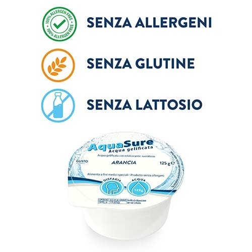 AquaSure Gelatina per Disfagia al Gusto Arancia 24 x 125g