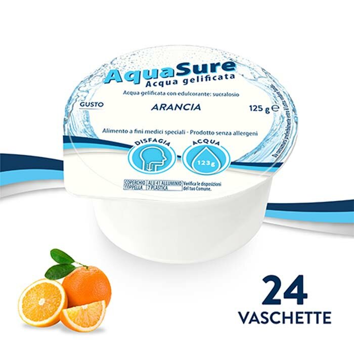 AquaSure Gelatina per Disfagia al Gusto Arancia 24 x 125g