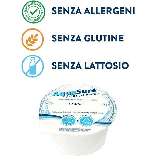 AquaSure Gelatina per Disfagia al Gusto Limone 24 x 125g