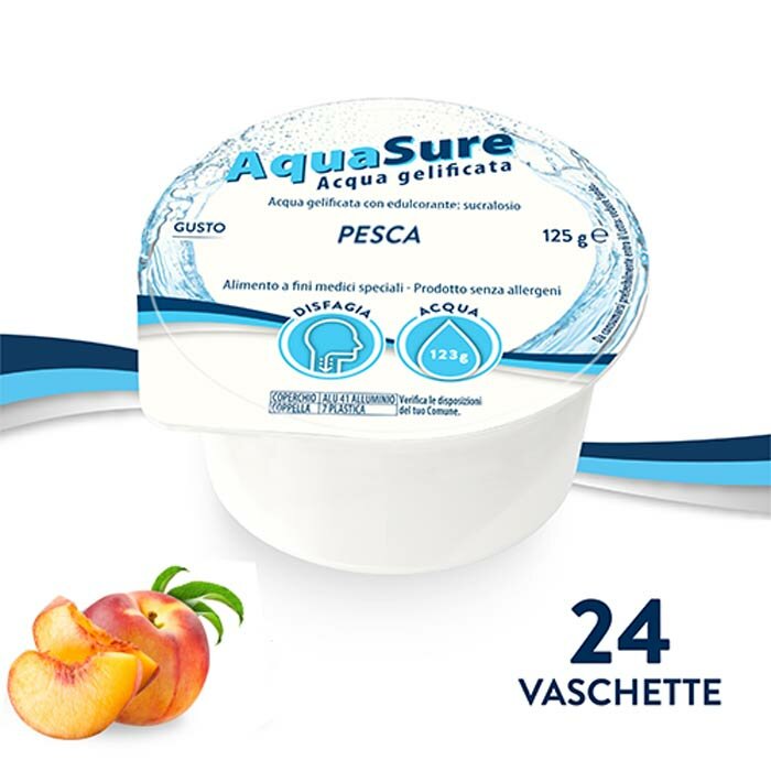 AquaSure Gelatina per Disfagia al Gusto Pesca 24 x 125g