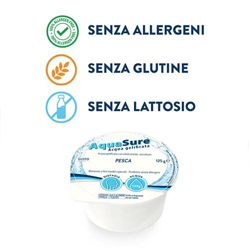 AquaSure Gelatina per Disfagia al Gusto Pesca 24 x 125g