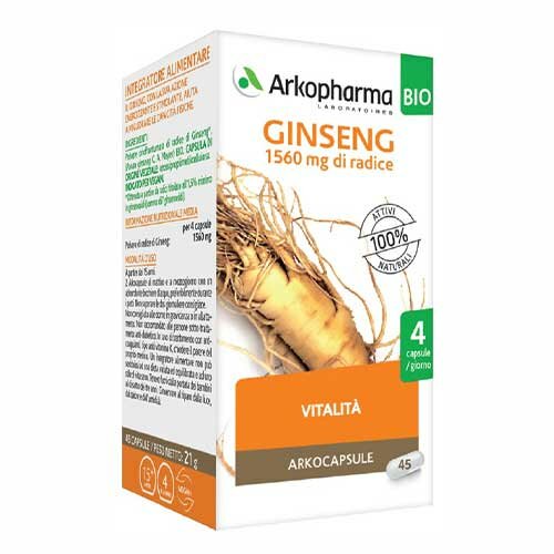 Arkocapsule Ginseng Bio Integratore Tonico 45 Capsule