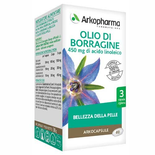 Arkocapsule Olio di Borragine Bio per la Pelle 60 Capsule
