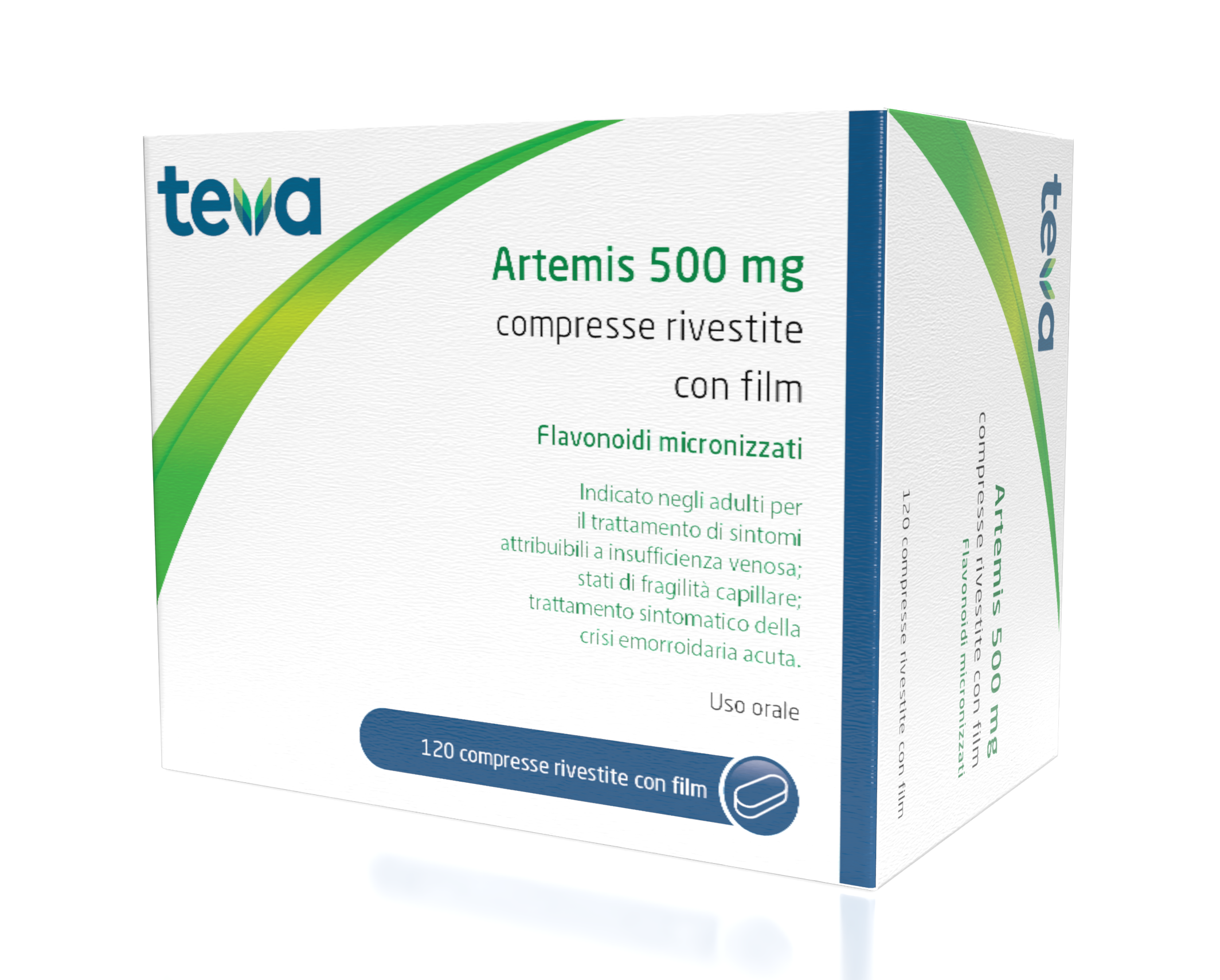 Artemis 500 mg compresse rivestite con film 120 compresse in blister pvc/al