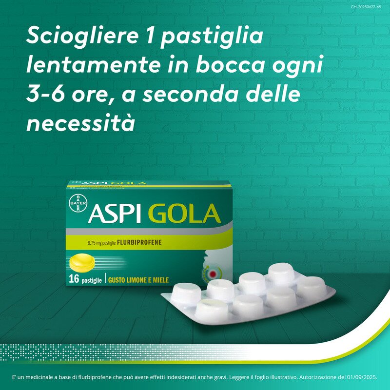 Aspi Gola Antinfiammatorio Mal di Gola 16 Caramelle Miele-lim