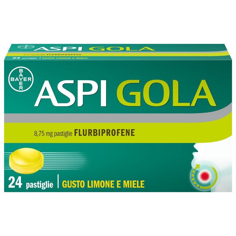 Aspi Gola Antinfiammatorio Mal di Gola 24 Caramelle Miele-lim