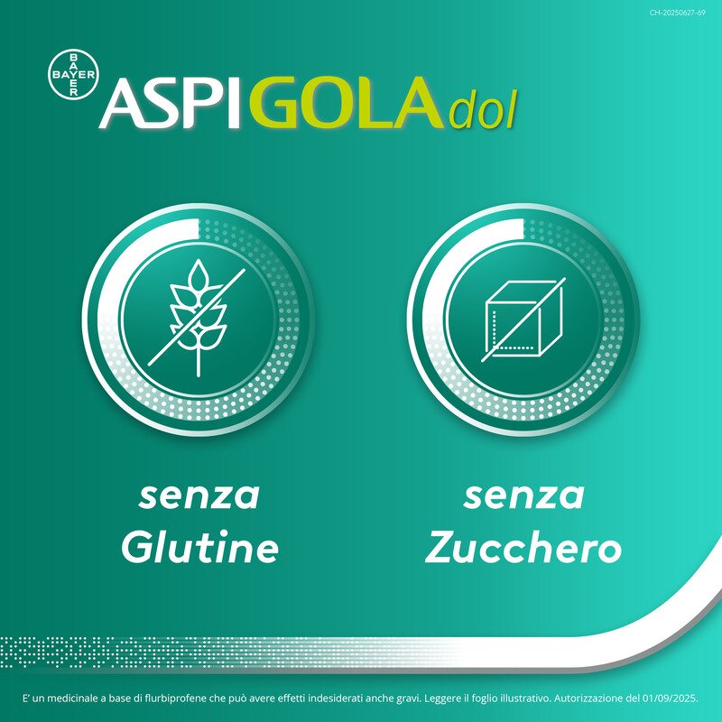 Aspi Gola Dol Antinfiammatorio Mal di Gola 16 Caramelle Arancia S/z