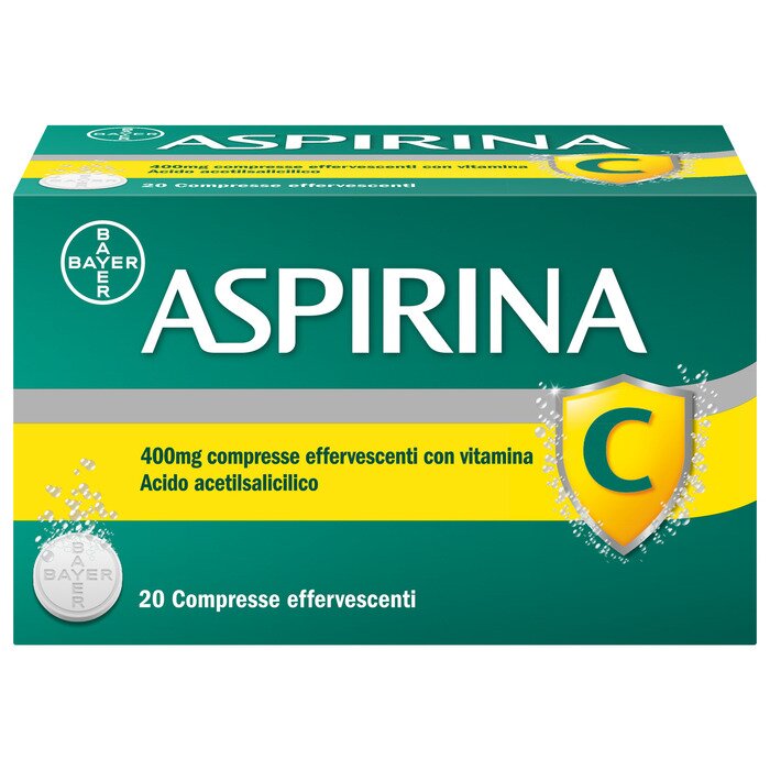 Aspirina C per Raffreddore Febbre e Influenza 20 Compresse Effervescenti