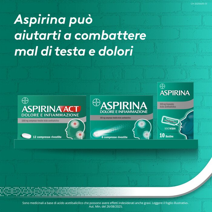 Aspirina in Granuli Antidolorifico Mal di Testa 10 Bustine