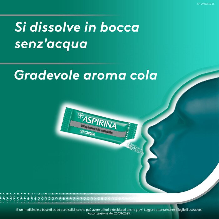 Aspirina in Granuli Antidolorifico Mal di Testa 20 Bustine