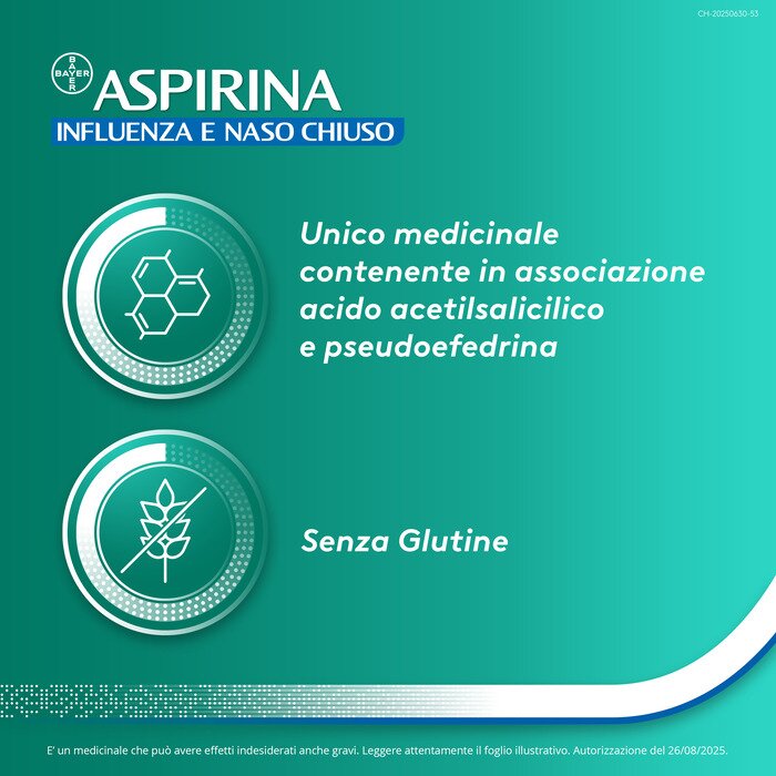 Aspirina Influenza e Naso Chiuso Decongestionante 10 Bustine