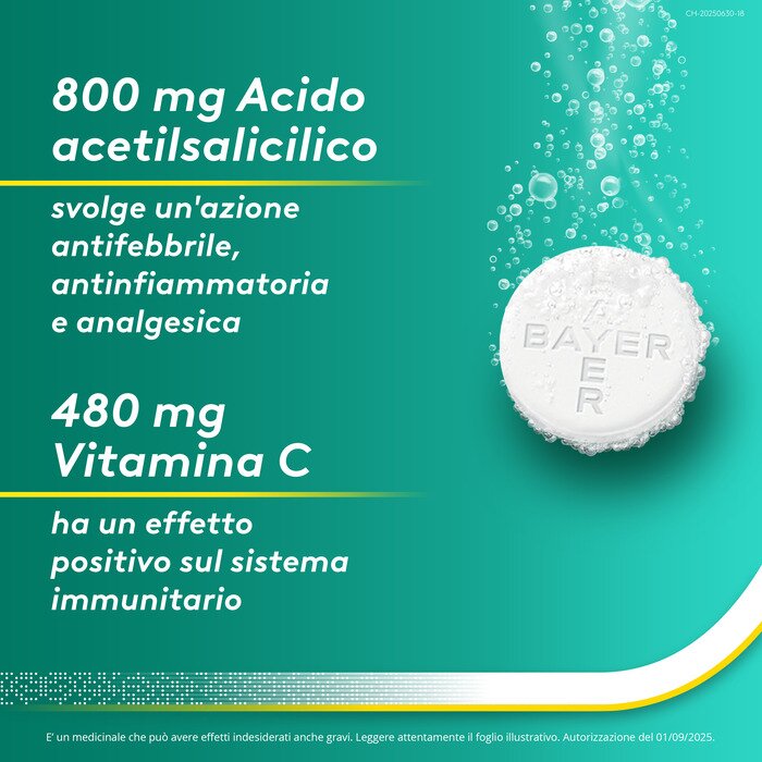 Aspirinaact C Febbre e Sintomi Influenzali con Vitamina C 10 Compresse 