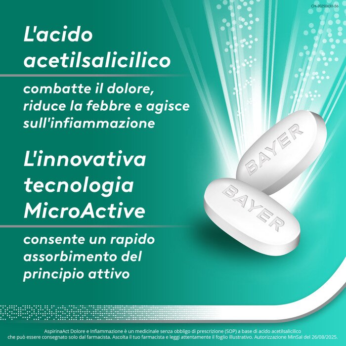 Aspirinaact dolore e infiammazione antidolorifico antinfiammatorio per mal di testa e dolori 12 compresse