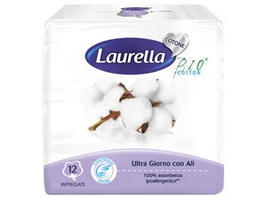Assorbente laurella in cotone ultra giorno con ali 12 pezzi