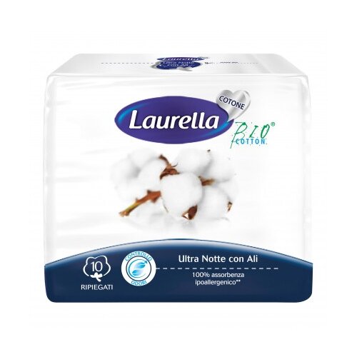Assorbente laurella per donna in cotone ultra ali notte 10 pezzi