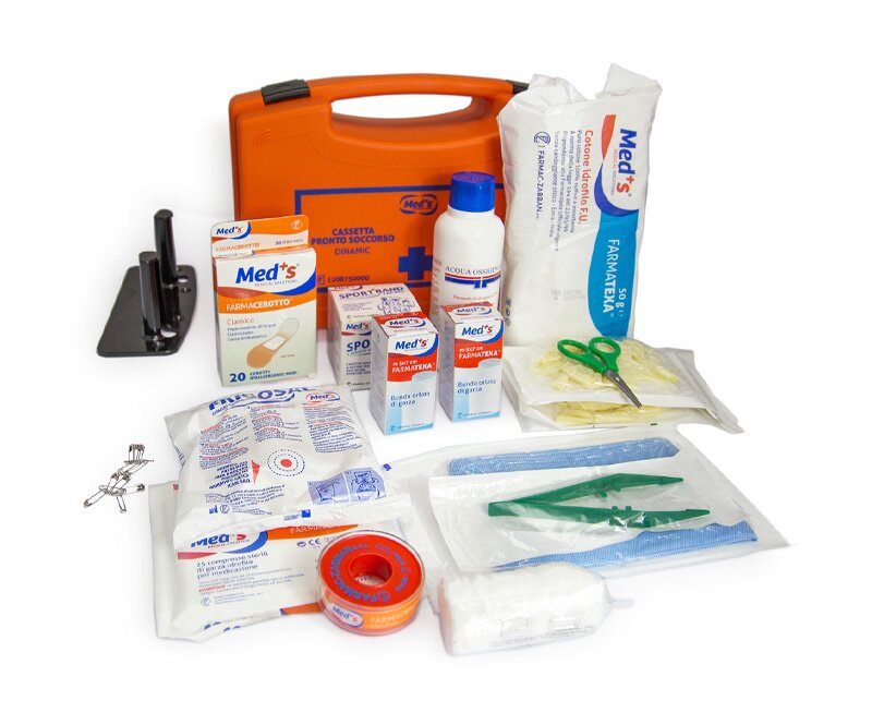 Astuccio pronto soccorso dinamic pronto per l'uso per tuttele esigenze di sicurezza e di prevenzione