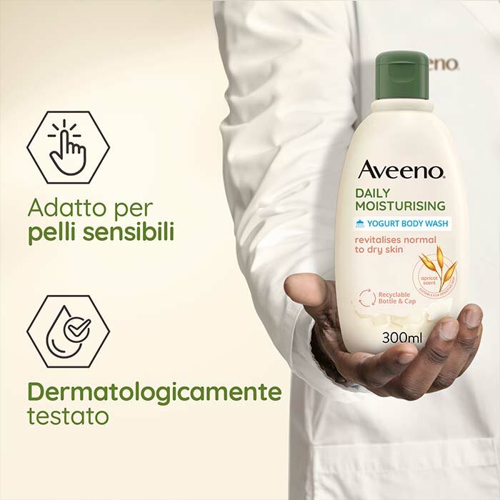 Aveeno Bagno Doccia Allo Yogurt Profumo Albicocca e Miele 300 ml