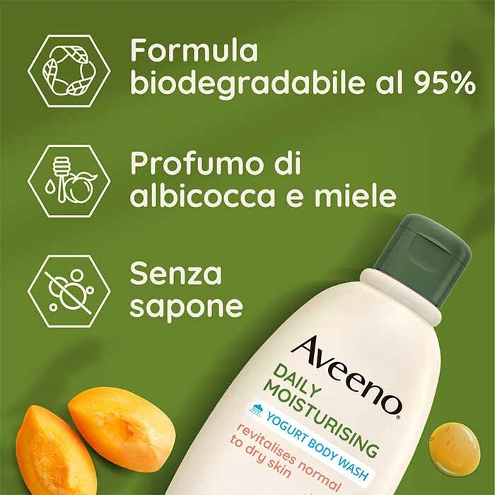 Aveeno Bagno Doccia Allo Yogurt Profumo Albicocca e Miele 300 ml