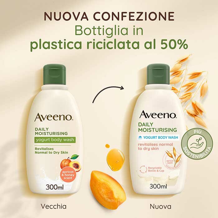 Aveeno Bagno Doccia Allo Yogurt Profumo Albicocca e Miele 300 ml