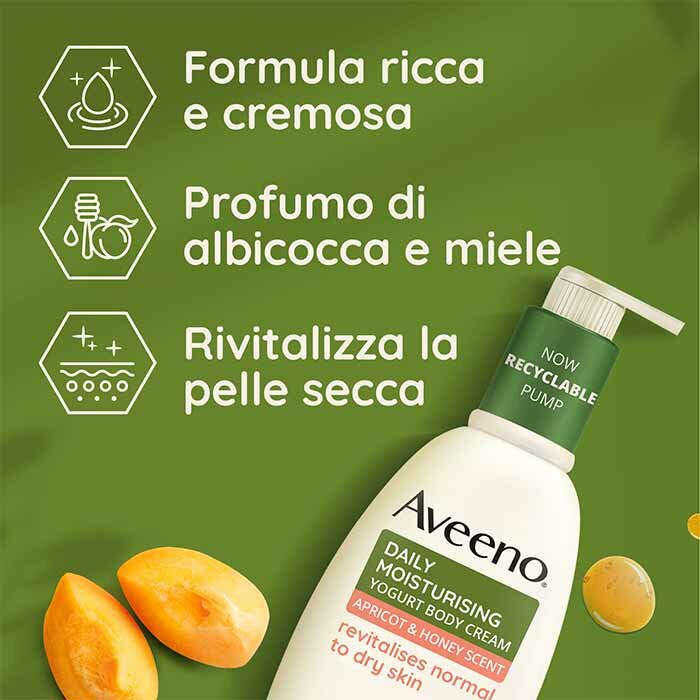 Aveeno Crema Corpo Yogurt Albicocca e Miele 300 ml