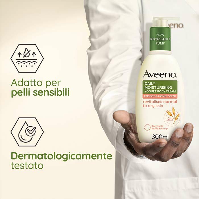 Aveeno Crema Corpo Yogurt Albicocca e Miele 300 ml