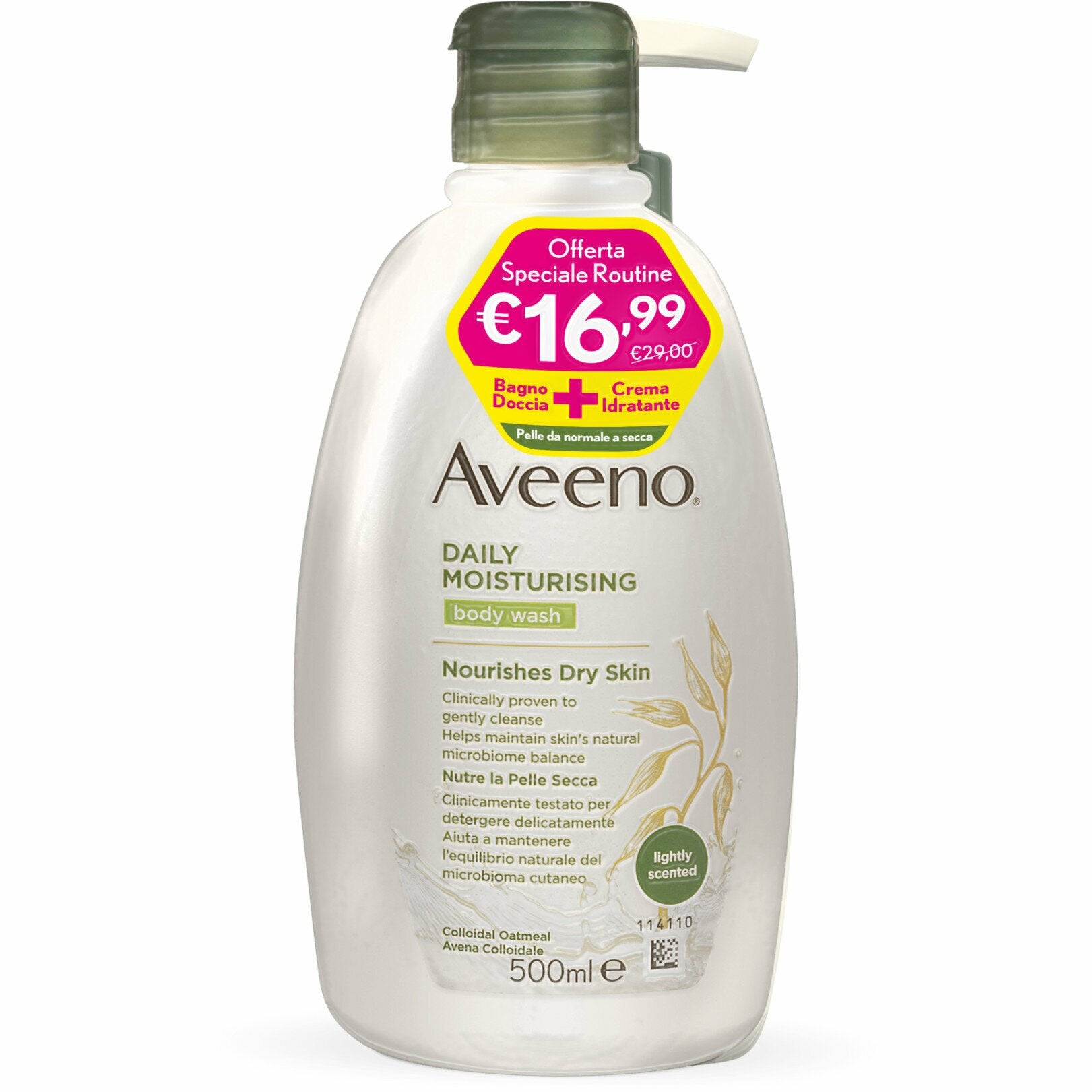Aveeno  Daily Moisturing Kit Bagno Doccia 500 ml + Crema Idratante 300 ml