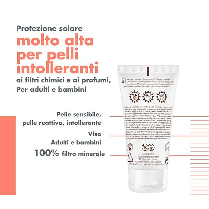 Avène Crema Schermo Minerale Viso SPF 50+ Protezione Alta 50 ml