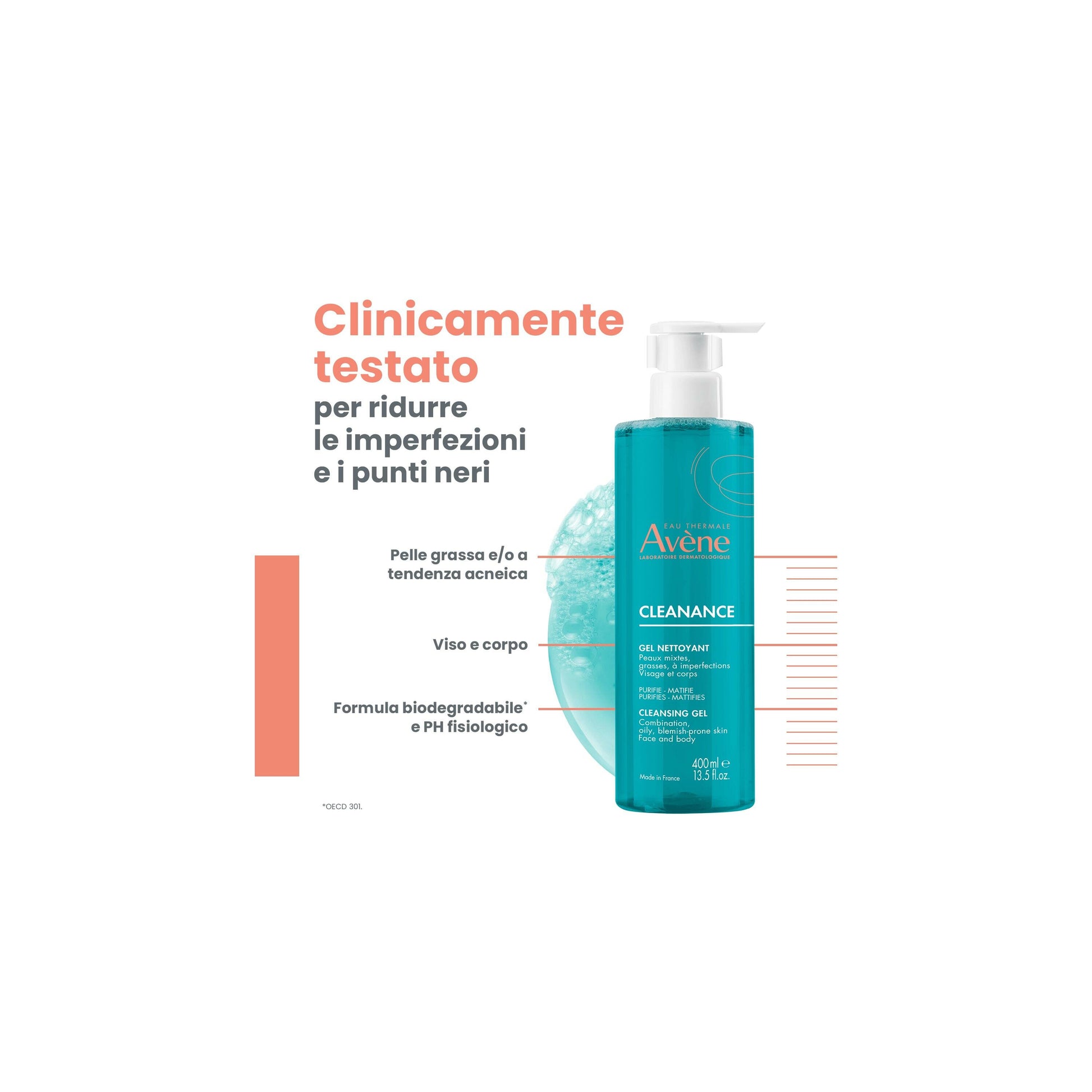 Avène Eau Thermale Cleanance Gel Detergente 400 ml