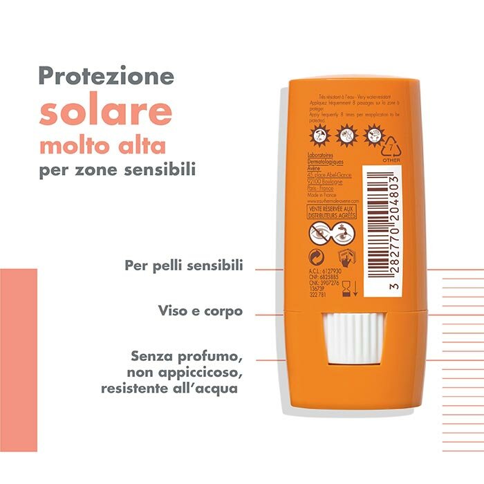 Avène Eau Thermale Stick Protezione SPF 50+ Zone Sensibili 8 g