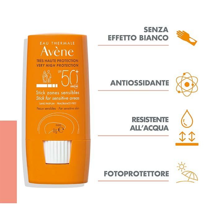 Avène Eau Thermale Stick Protezione SPF 50+ Zone Sensibili 8 g