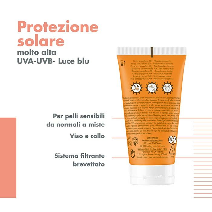 Avène Fluido Protezione Solare SPF 50+ Viso Senza Profumo 50 ml