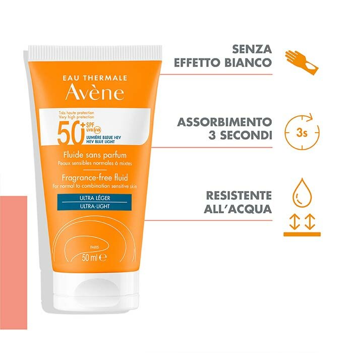 Avène Fluido Protezione Solare SPF 50+ Viso Senza Profumo 50 ml