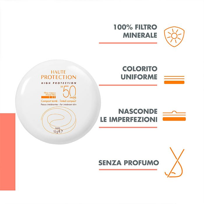 Avène Solare Compatto Colore Dorato SPF 50 Protezione Viso 10 g