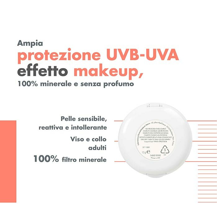 Avène Solare Compatto Colore Dorato SPF 50 Protezione Viso 10 g