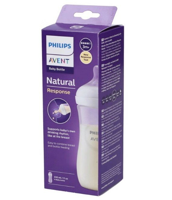Avent biberon natural 3,0 trasparente 330 ml