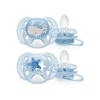 Avent ultra soft succhietto whale/star maschio 6-18 mesi old scf222/22 2 pezzi